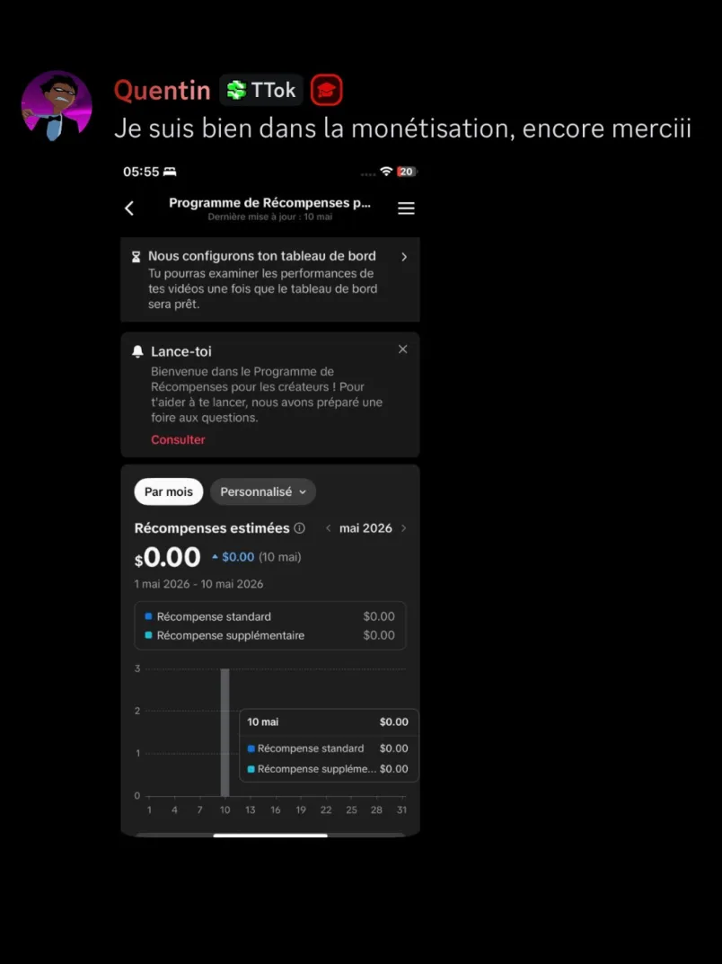 Résultat d'un membre TikTok Success