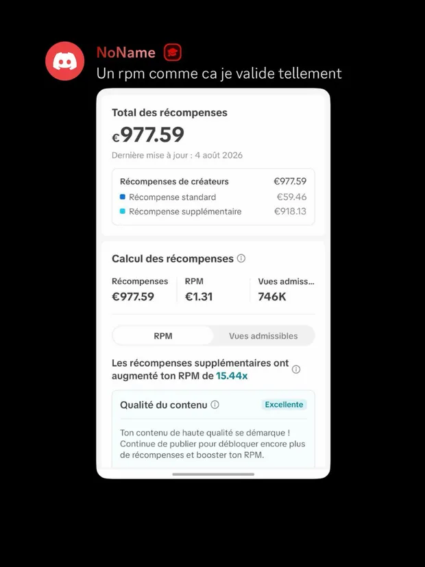 Résultat d'un membre TikTok Success